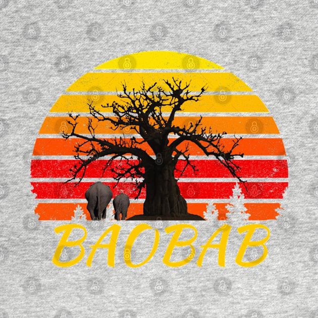 Sunset baobab retro vintage by jamai27